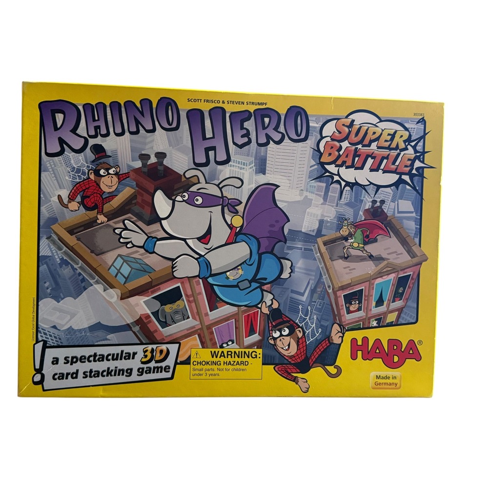 HABA Rhino Hero Super Battle 3D Card Stacking Board Game Complete Set